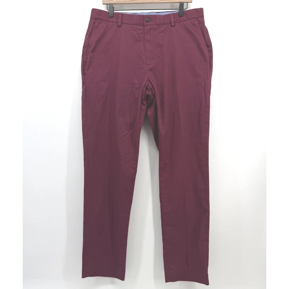 Brooks Brothers Pants Mens 35x31.5 (Tag 36x32) Burgundy‎ Lightweight Milano Fit - Picture 4 of 15